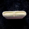 Funda para libro tejida a crochet con bolsillo rosa y blanco
