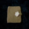 Funda para libro tejida a crochet mini marrón