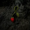 Marcapáginas de frutilla tejido a crochet
