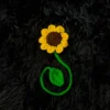 Marcapáginas de girasol tejido a crochet