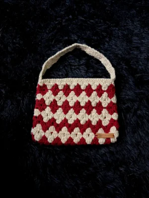 Bolso para libro de bolsillo rojo y beige - foto 1