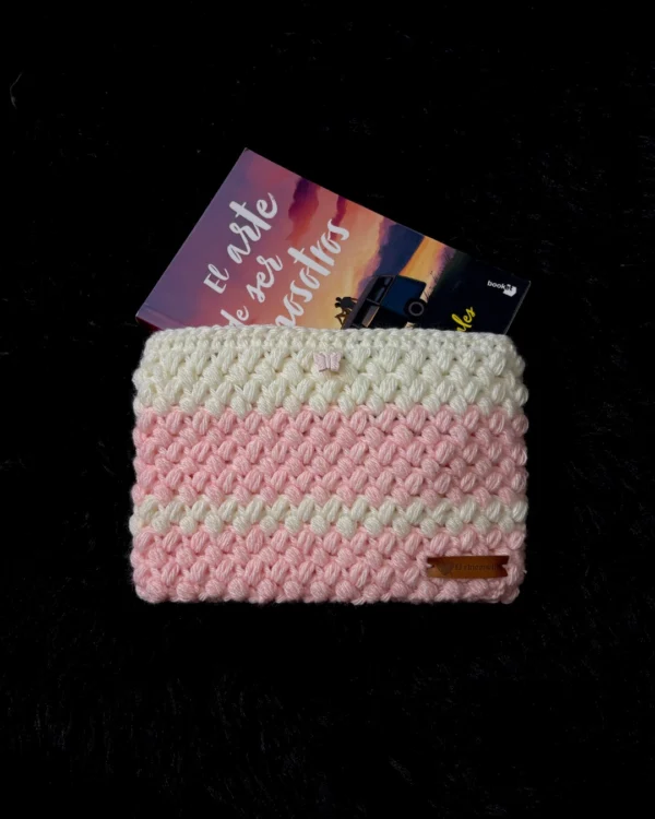 Funda para libro de bolsillo rosa y blanco - foto 2 Funda para libro de bolsillo rosa y blanco - foto 2